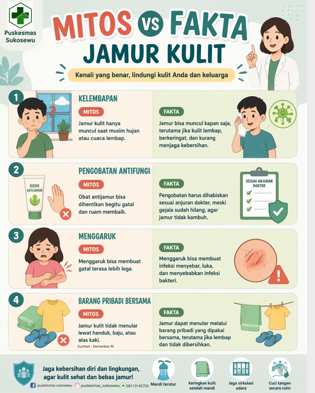 Pernah nggak, Sobat Sehat, kulit terasa gatal-gatal di bagian yang lembap, lalu kita pikir, "Ah, paling...